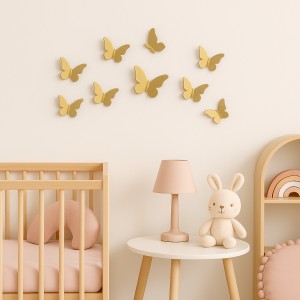 🦋 Kit de Borboletas Decorativas em Acrílico – 6x5 cm Acrílico 2mm 6 x 5   Espelhado curvado 
